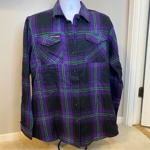 Hot Leathers Women's Purple Green Black “Voodoo” Flannel Shirt - XXL - FLL3006